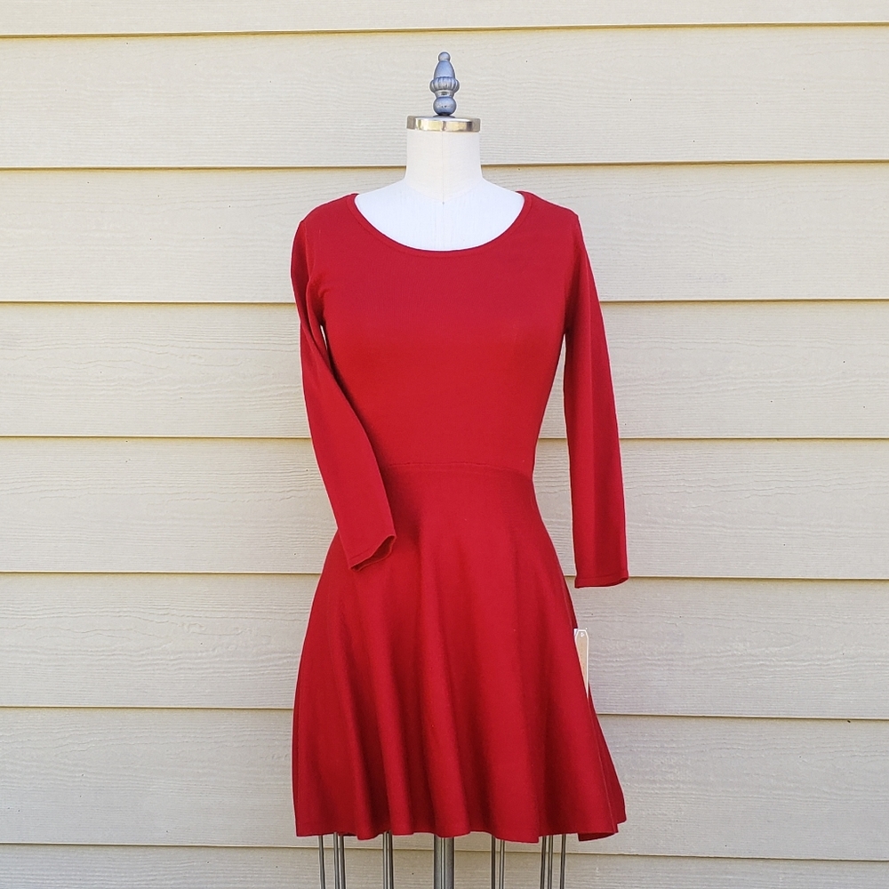 NEW Copper Key Red Long Sleeve Dress
